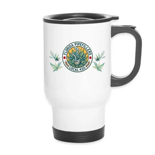 FLORIDA PIPEFILLERS LOCAL 420 14oz Stainless Steel Travel Mug - white