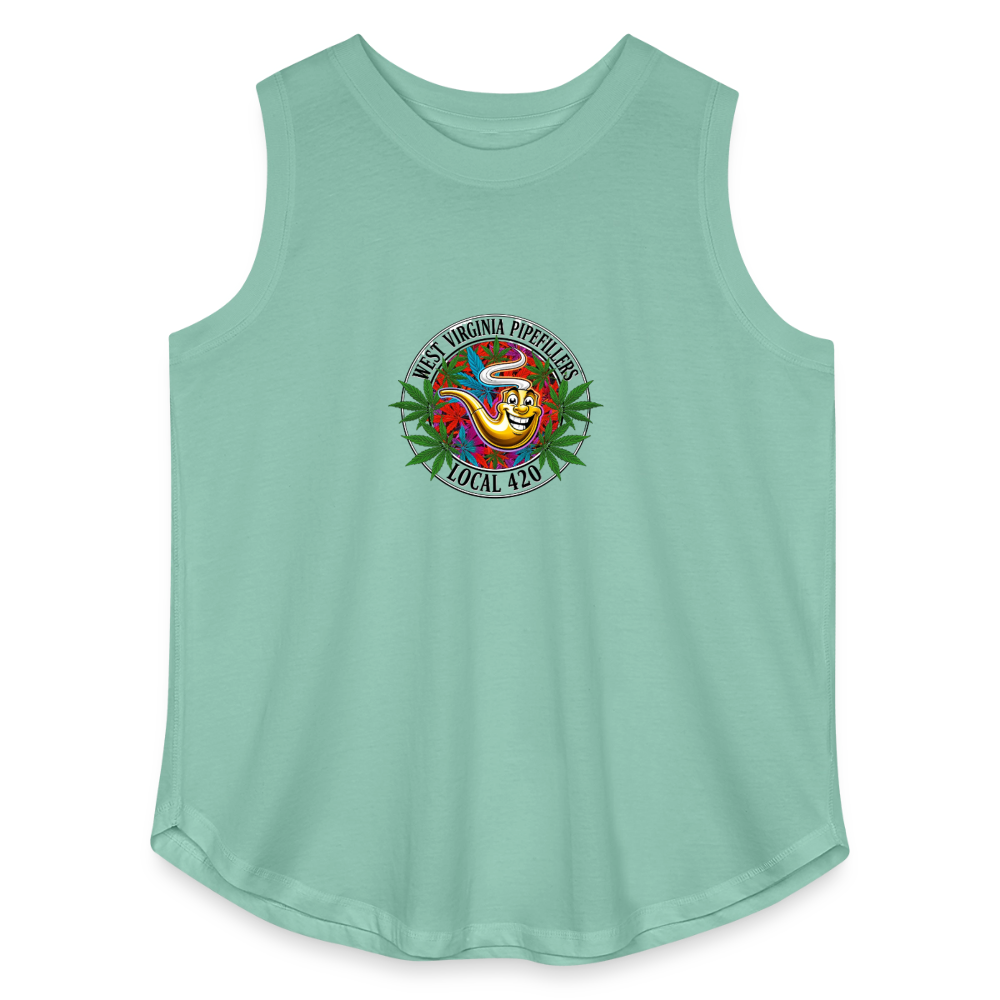 WEST VIRGINIA PIPEFILLERS LOCAL 420 F/B DESIGN Women's Curvy Relaxed Tank Top - saltwater