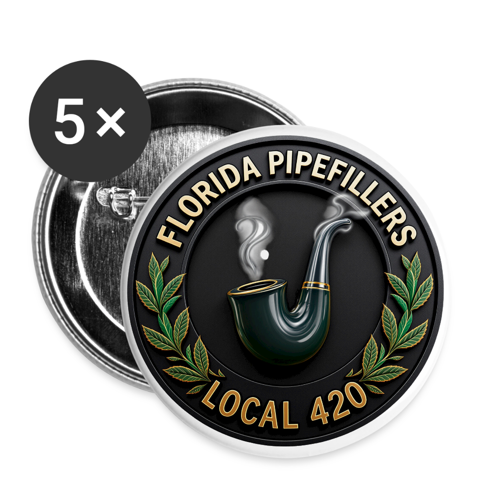 FLORIDA PIPEFILLERS LOCAL 420 Union Buttons small 1'' (5-pack) - white