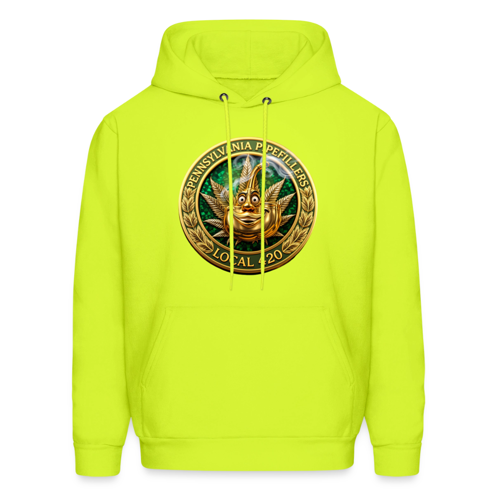 PENNSYLVANIA  PIPEFILLERS LOCAL 420 Men's Hoodie - safety green
