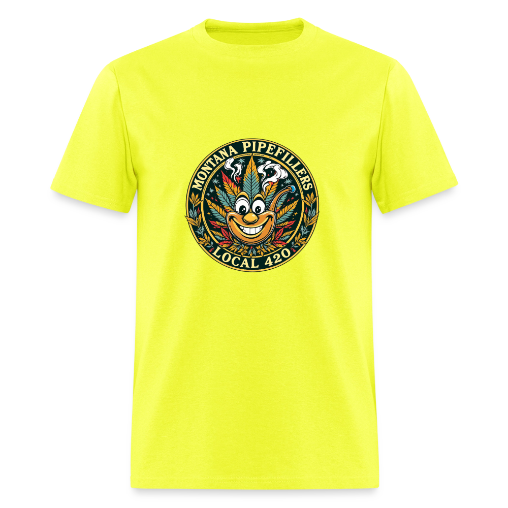 MONTANA PIPEFILLERS LOCAL 420 Men's T-Shirt - safety green