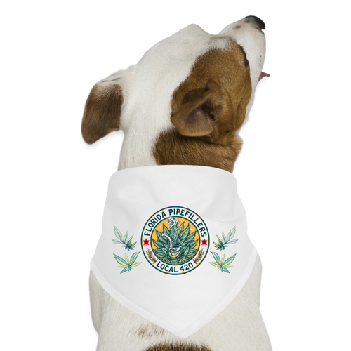 FLORIDA PIPEFILLERS LOCAL 420 Dog Bandana - white
