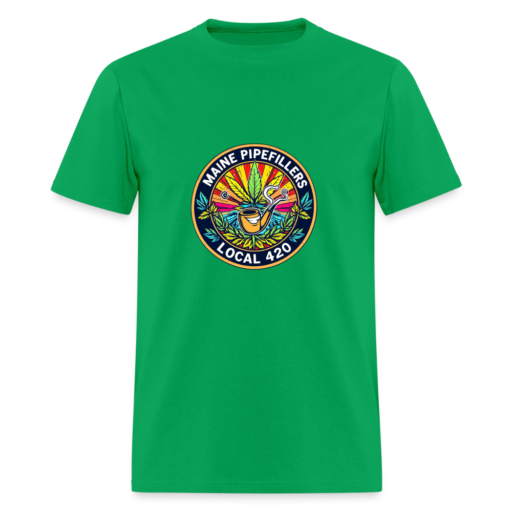 MAINE PIPEFILLERS LOCAL 420 Men's T-Shirt - bright green