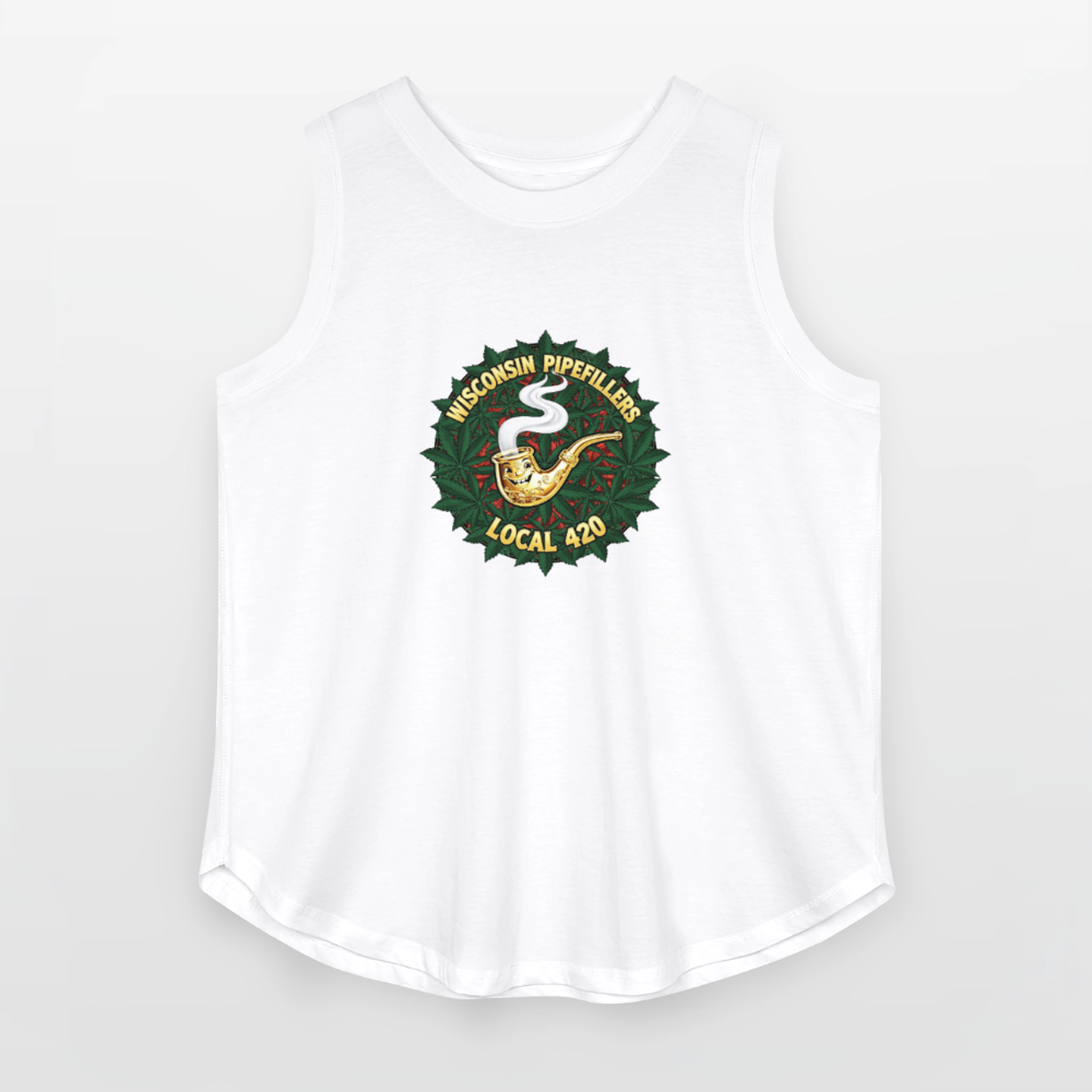 WISCONSIN PIPEFILLERS LOCAL 420 Women's Curvy Relaxed Tank Top - white
