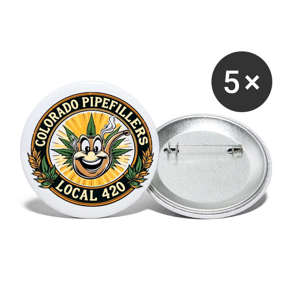 COLORADO PIPEFILLERS LOCAL 420 Union Buttons small 1'' (5-pack) 2 - white