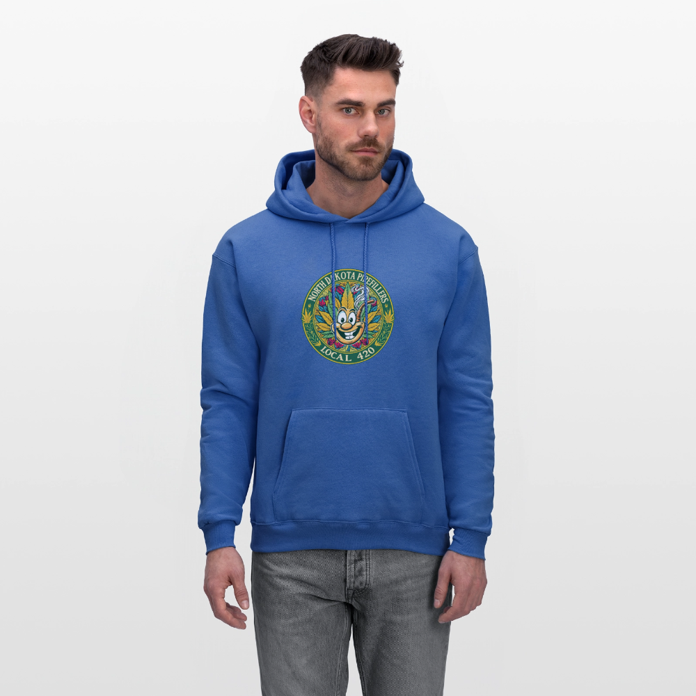 NORTH DAKOTA PIPEFILLERS LOCAL 420 F/B 2 DESIGNS Men's Hoodie - royal blue