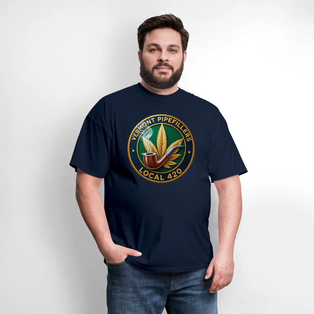 VERMONT PIPEFILLERS LOCAL 420 Men's T-Shirt - navy