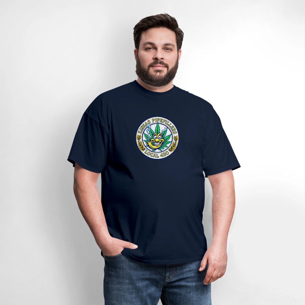 KANSAS PIPEFILLERS LOCAL 420 F/B DESIGNS Men's T-Shirt - navy