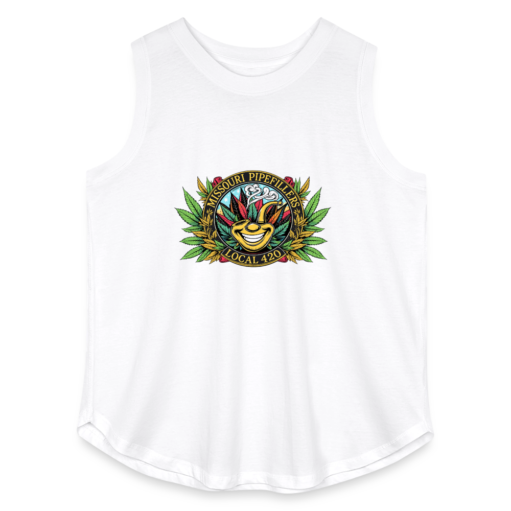 MISSOURI PIPEFILLERS LOCAL 420 F/B DESIGNS Women's Curvy Relaxed Tank Top - white