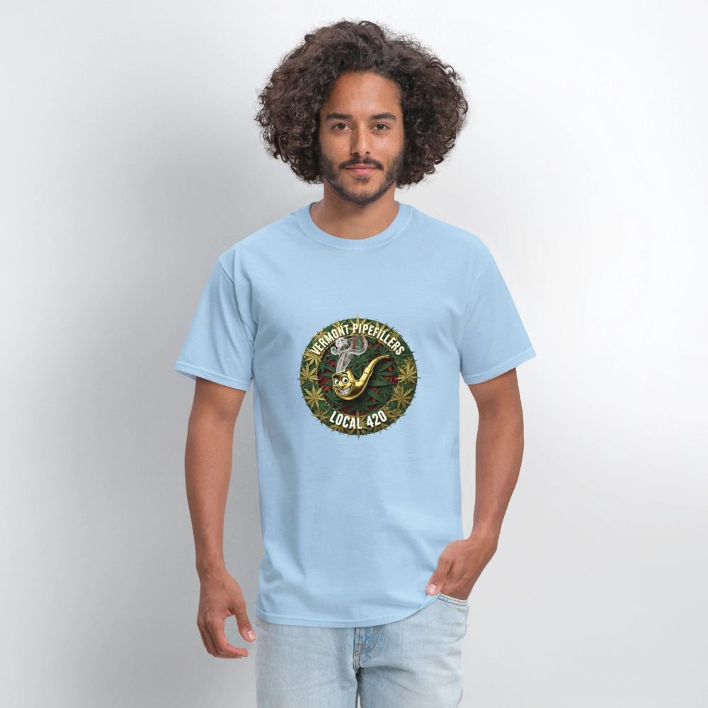 VERMONT PIPEFILLERS LOCAL 420 Men's T-Shirt - powder blue