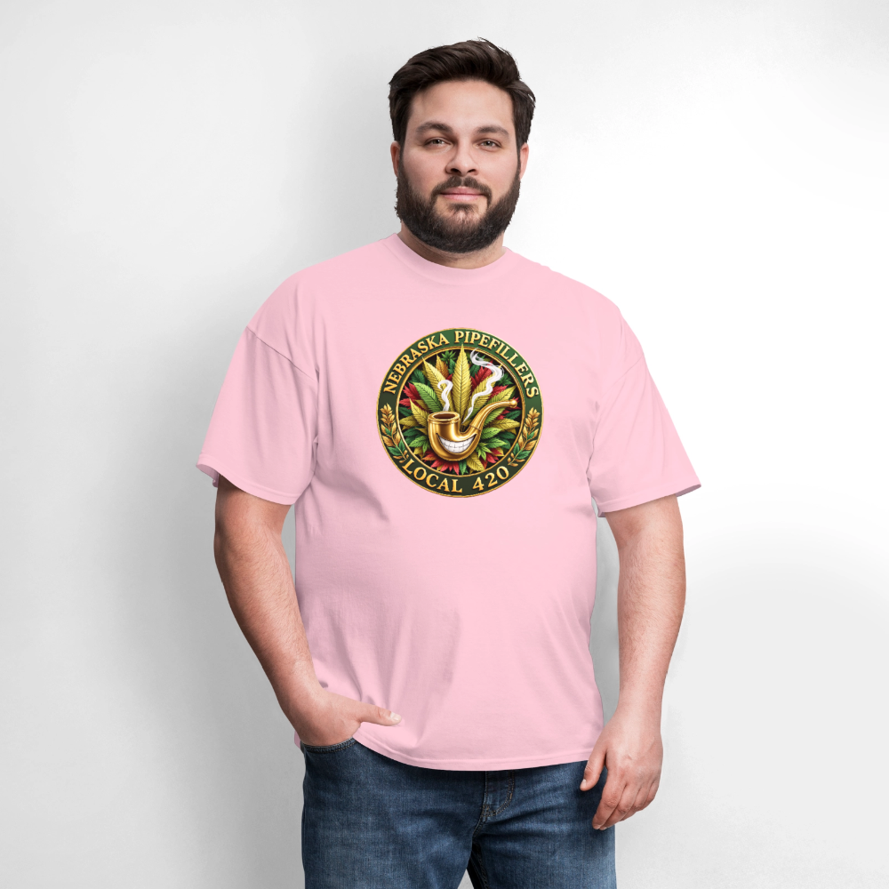 NEBRASKA PIPEFILLERS LOCAL 420 F/B DESIGNS Men's T-Shirt - pink