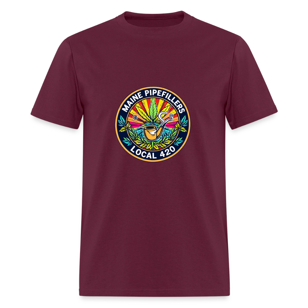 MAINE PIPEFILLERS LOCAL 420 Men's T-Shirt - burgundy