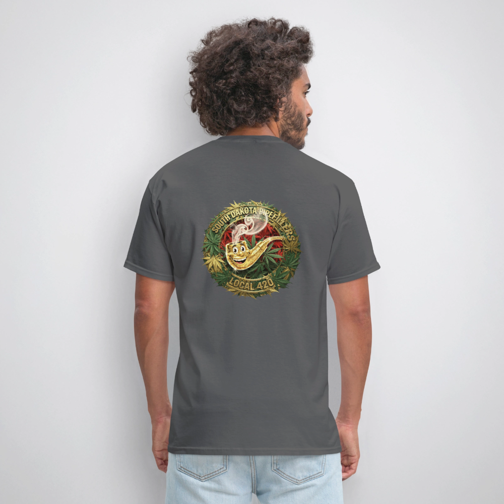 SOUTH DAKOTA PIPEFILLERS LOCAL 420  F/B DESIGN Men's T-Shirt - charcoal