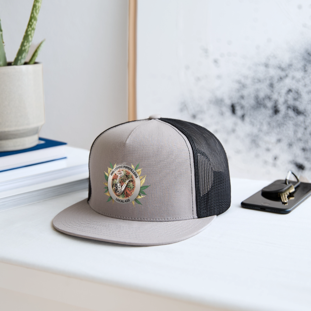 DELAWARE PIPEFILLERS LOCAL 420  Trucker Hat - gray/black