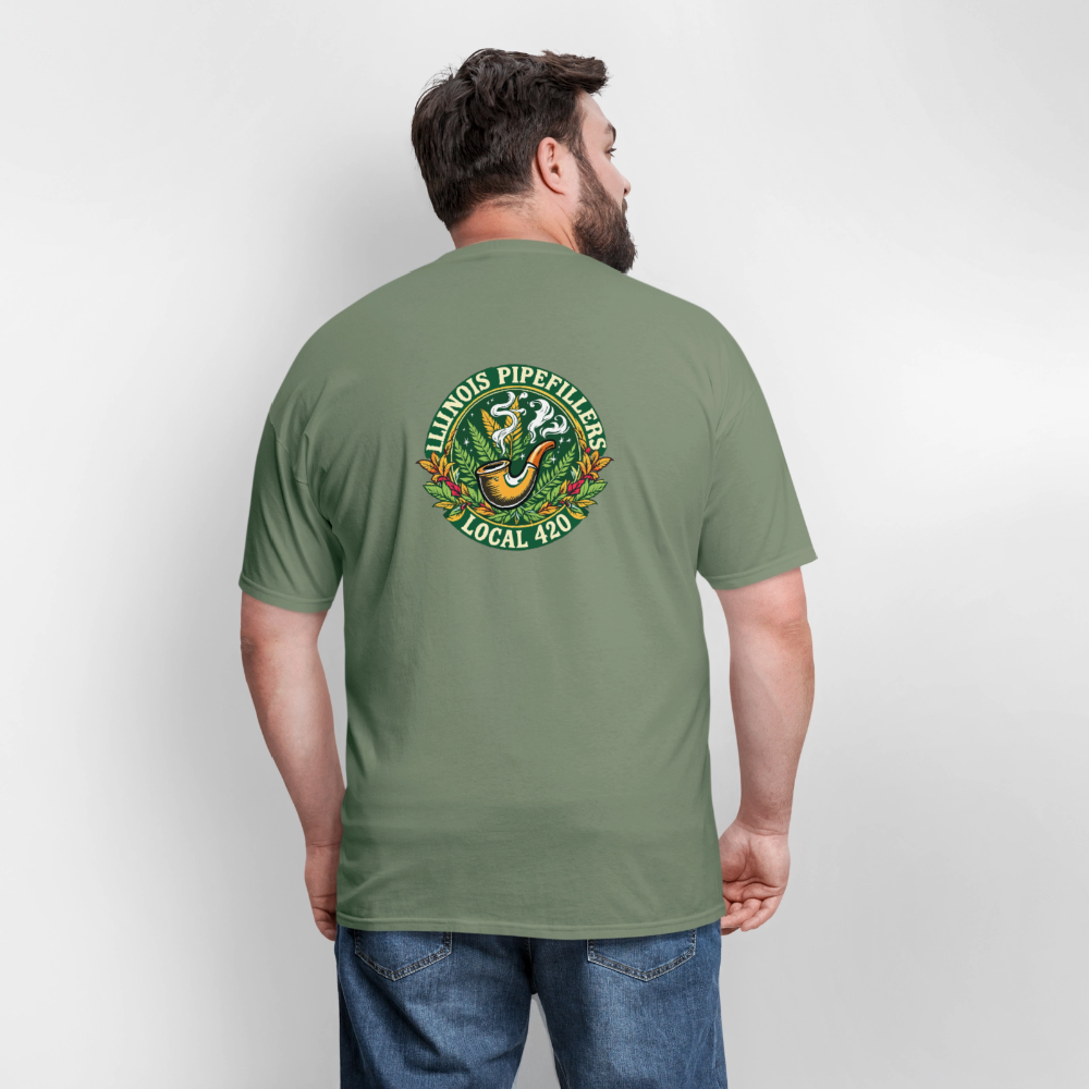 ILLINOIS PIPEFILLERS LOCAL 420 F/B DESIGN Men's T-Shirt - military green