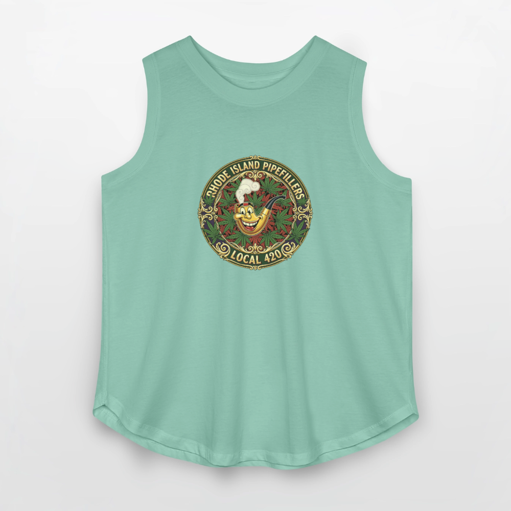 TEXAS PIPEFILLERS LOCAL 420  Women's Curvy Relaxed Tank Top - saltwater