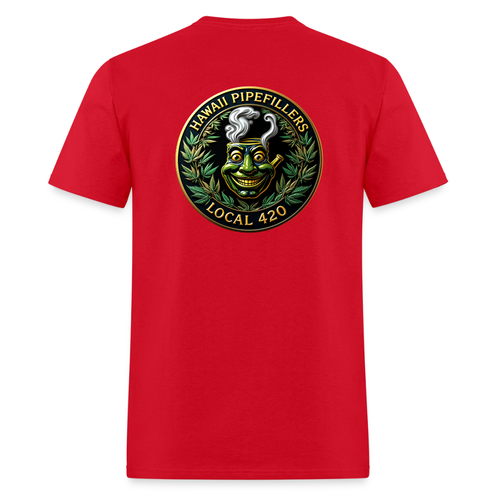 HAWAII PIPEFILLERS LOCAL 420 F/B DESIGN  Men's T-Shirt - red