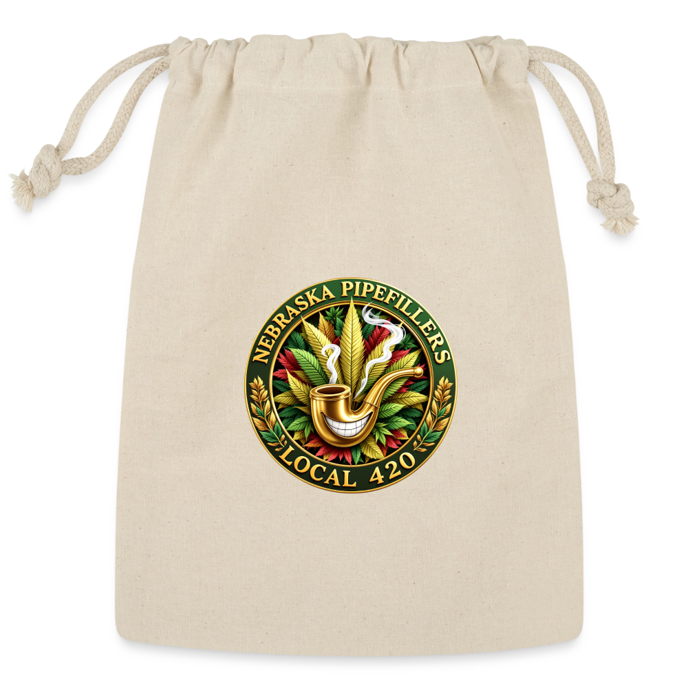 NEBRASKA PIPEFILLERS LOCAL 420 Reusable Gift Bag - Natural