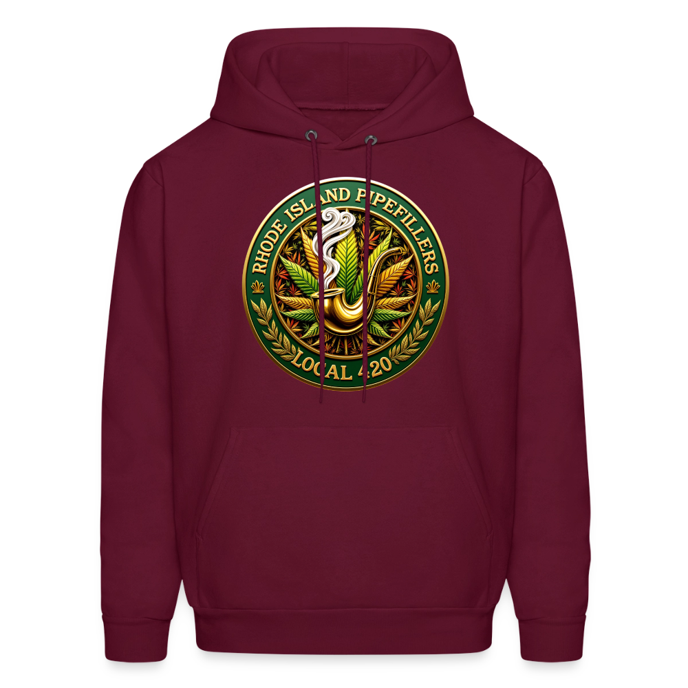 RHODE ISLAND PIPEFILLERS LOCAL 420 F/B DESIGNS Men's Hoodie - burgundy