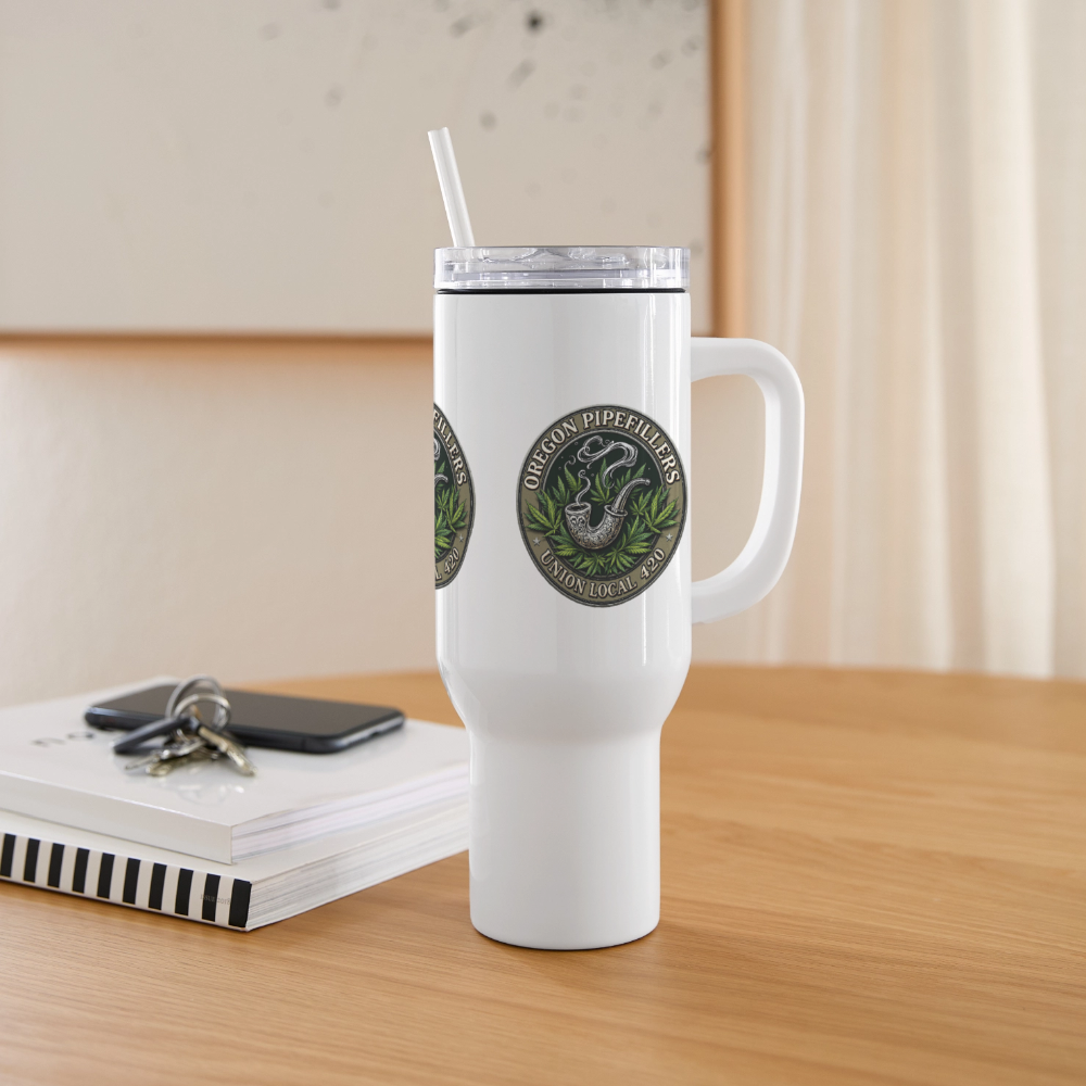OREGON PIPEFILLERS UNION LOCAL 420- 40 oz STAINLESS STEEL Travel Tumbler - white