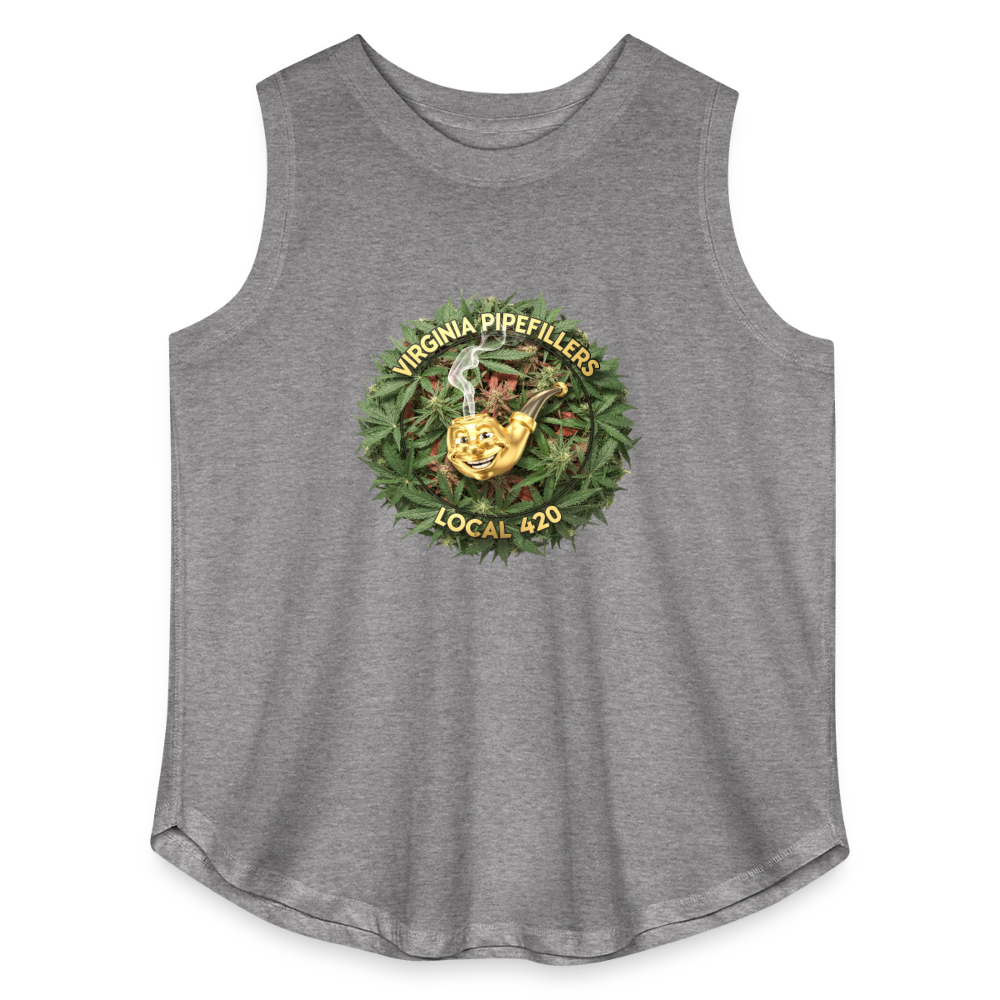 VIRGINIA PIPEFILLERS LOCAL 420 Women's Curvy Relaxed Tank Top - granite heather 