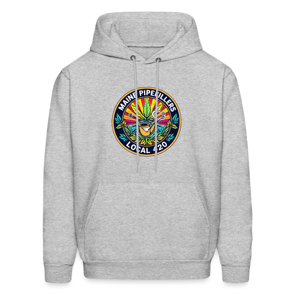 MAINE PIPEFILLERS LOCAL 420 2 EMBLEM Men's Hoodie - heather gray