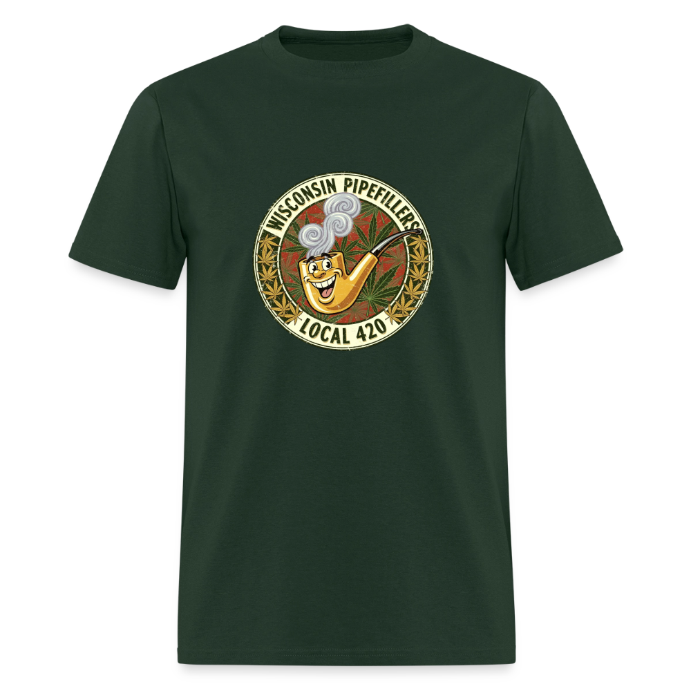 WISCONSIN PIPEFILLERS LOCL 420 Men's T-Shirt - forest green