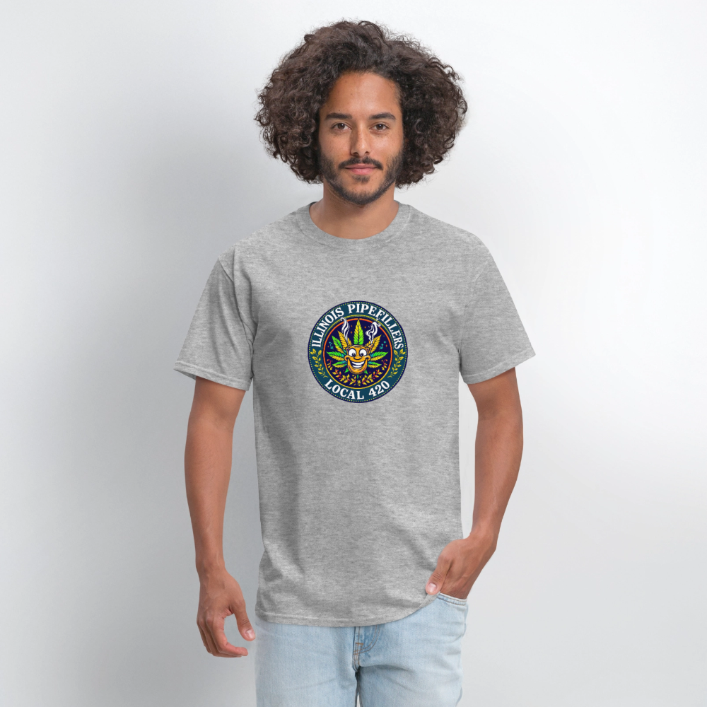 ILLINOIS PIPEFILLERS LOCAL 420 F/B DESIGN Men's T-Shirt - heather gray