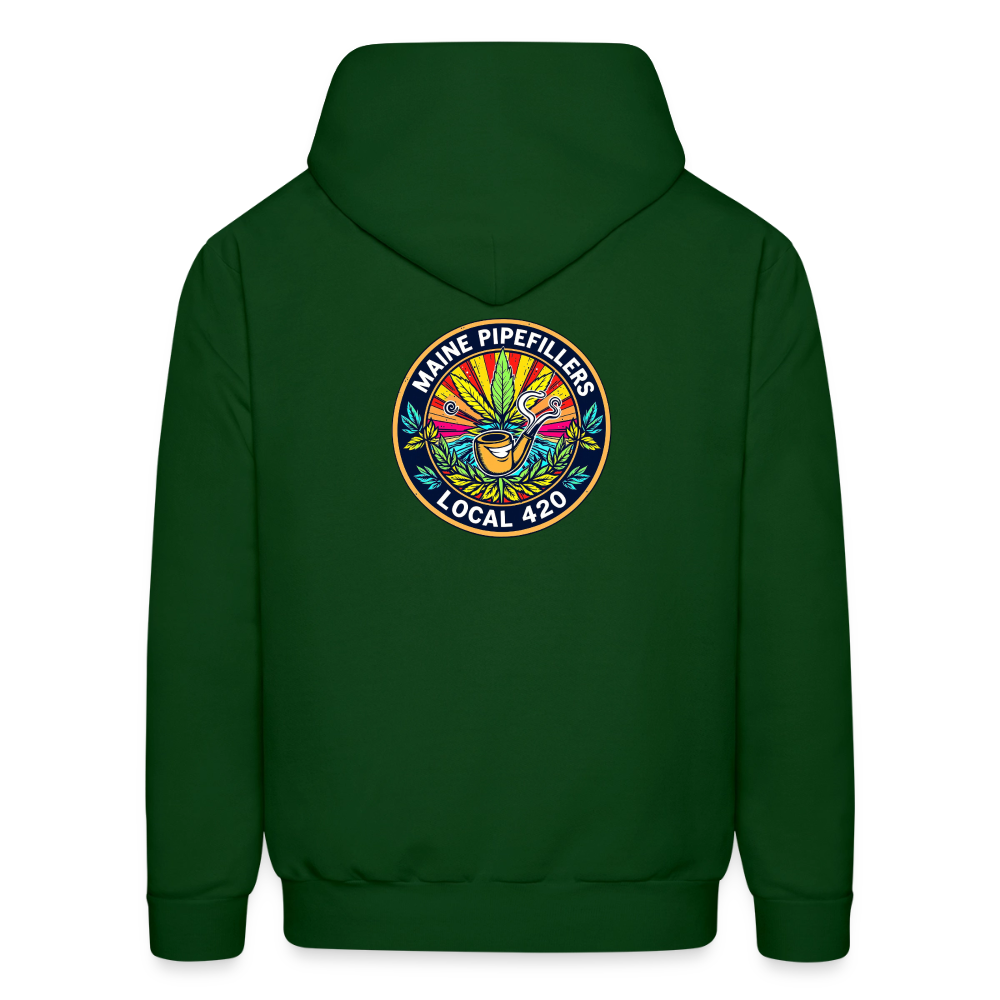 MAINE PIPEFILLERS LOCAL 420 2 EMBLEM Men's Hoodie - forest green