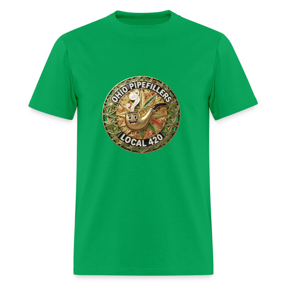 OHIO PIPEFILLERS LOCAL 420  Men's T-Shirt - bright green