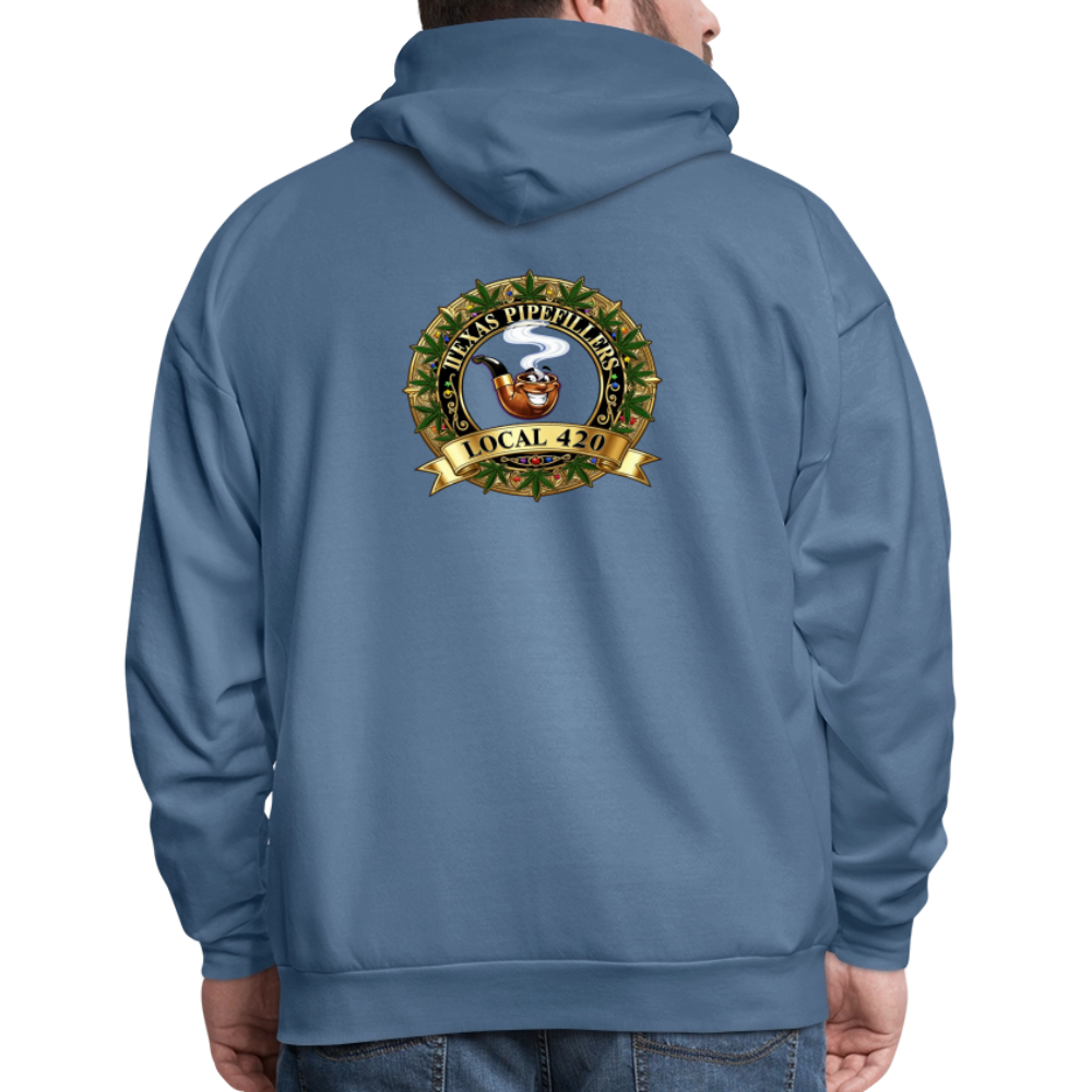 TEXAS PIPEFILLERS LOCAL 420 F/B DESIGN Men's Hoodie - denim blue