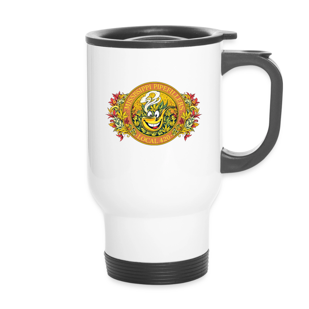MISSISSIPPI PIPEFILLERS LOCAL 420 14oz Stainless Steel Travel Mug - white