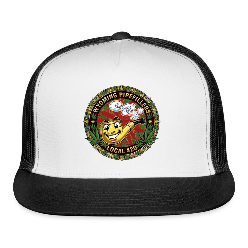 WYOMING PIPEFILLERS LOCAL 420 Trucker Hat - white/black