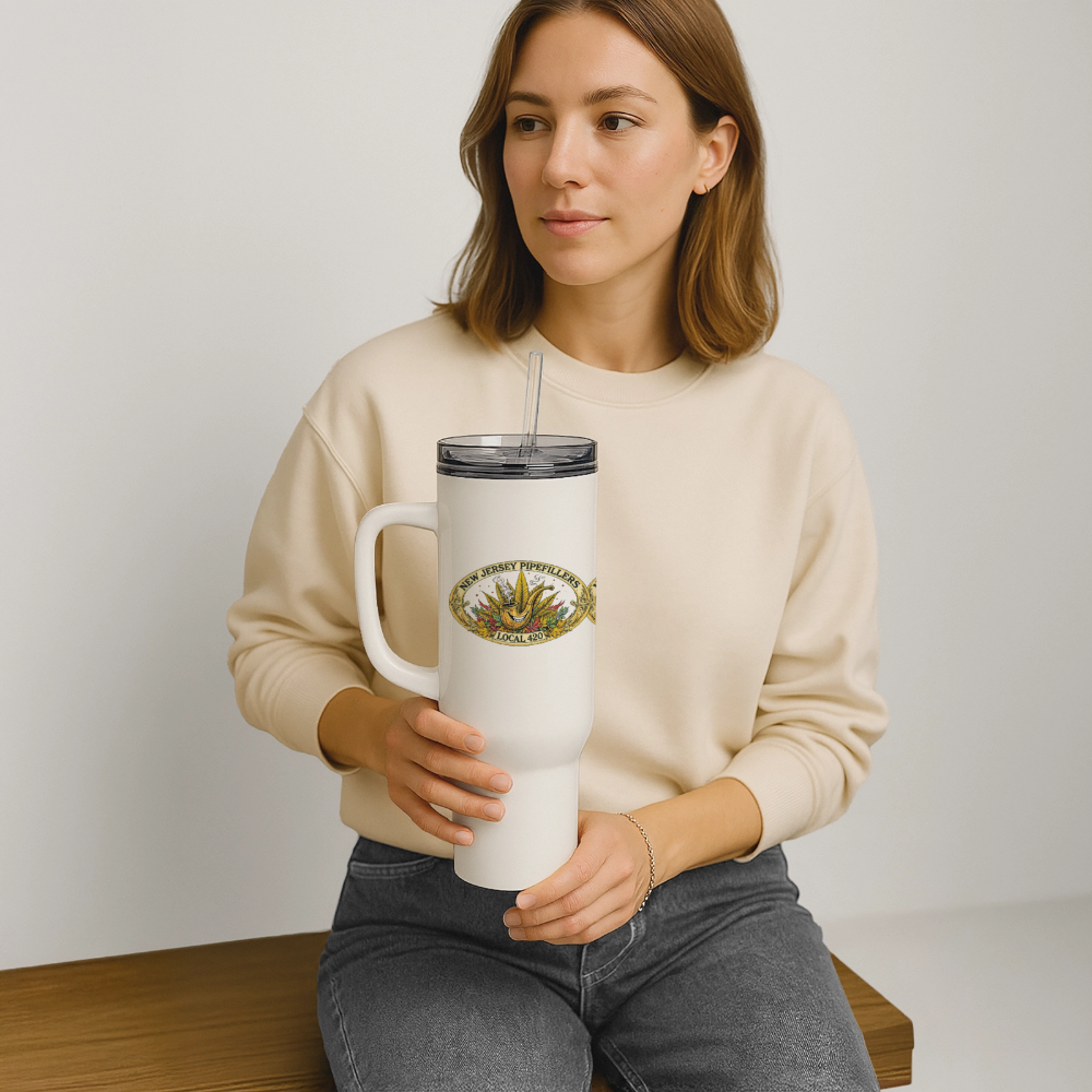 NEW JERSEY PIPEFILLERS LOCAL 420 40oz Travel Tumbler - white