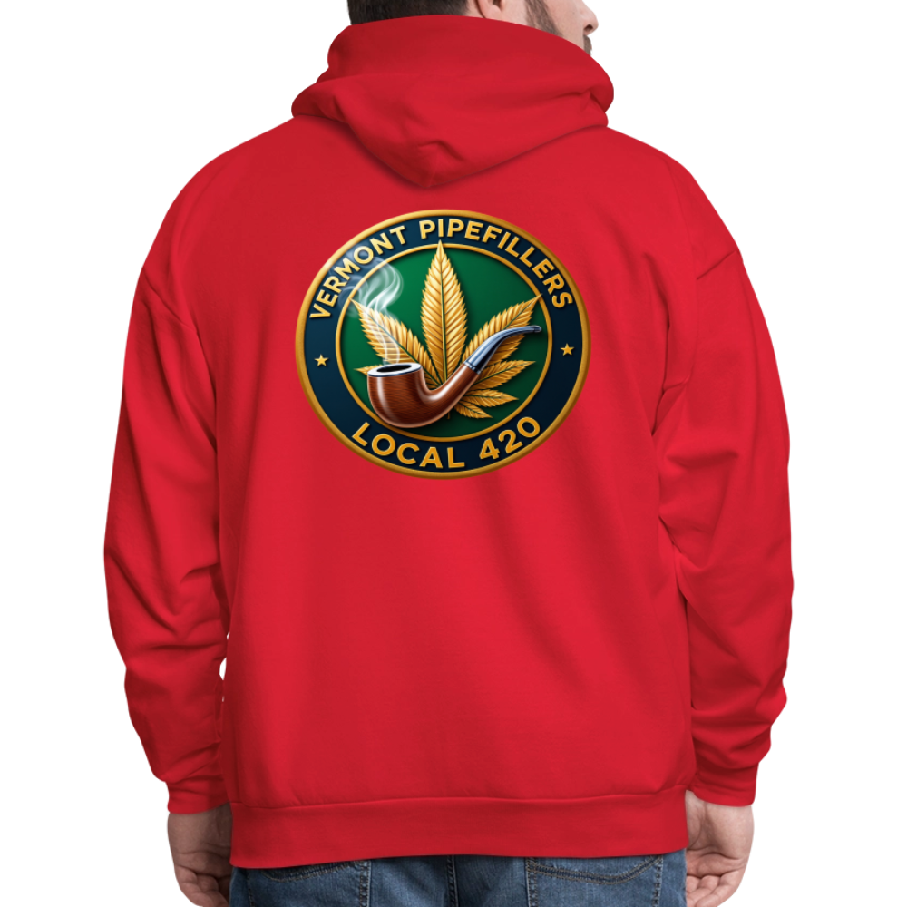 VERMONT PIPEFILLERS LOCAL 420 2 EMBLEM Men's Hoodie - red