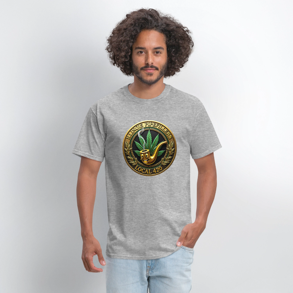 ILLINOIS PIPEFILLERS LOCAL 420 F/B DESIGN Men's T-Shirt - heather gray