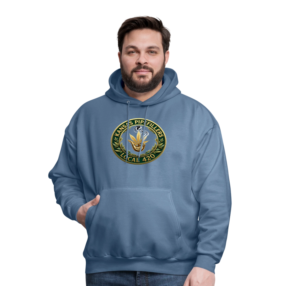 KANSAS PIPEFILLERS LOCAL 420 F/B DESIGNS Men's Hoodie - denim blue