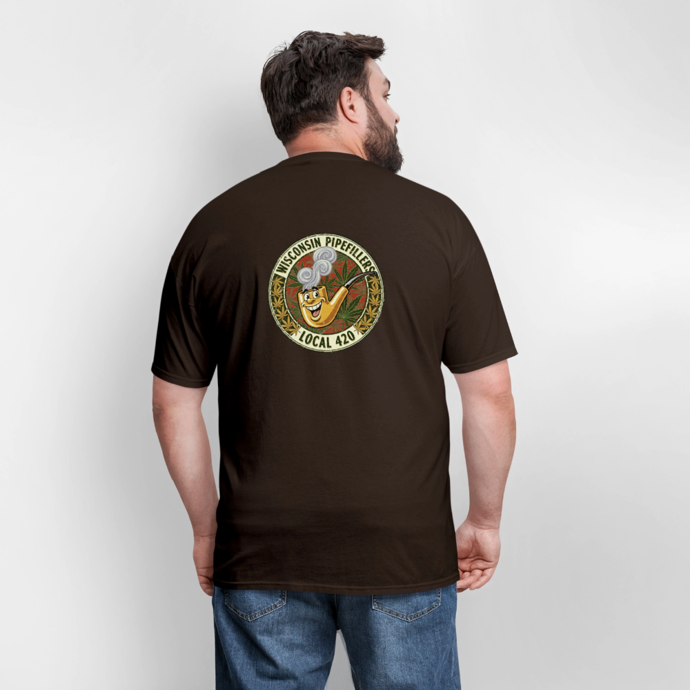 WISCONSIN PIPEFILLERS LOCL 420 F/B DESIGN Men's T-Shirt - brown