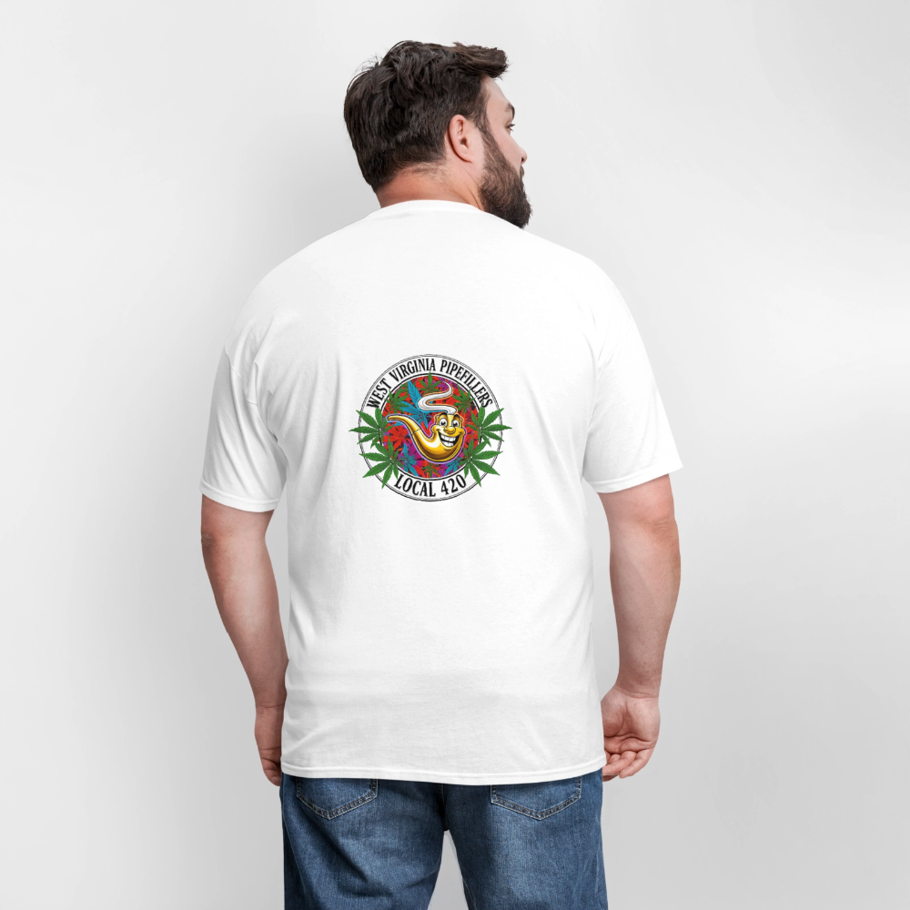 WEST VIRGINIA PIPEFILLERS LOCAL 420 F/B DESIGN Men's T-Shirt - white
