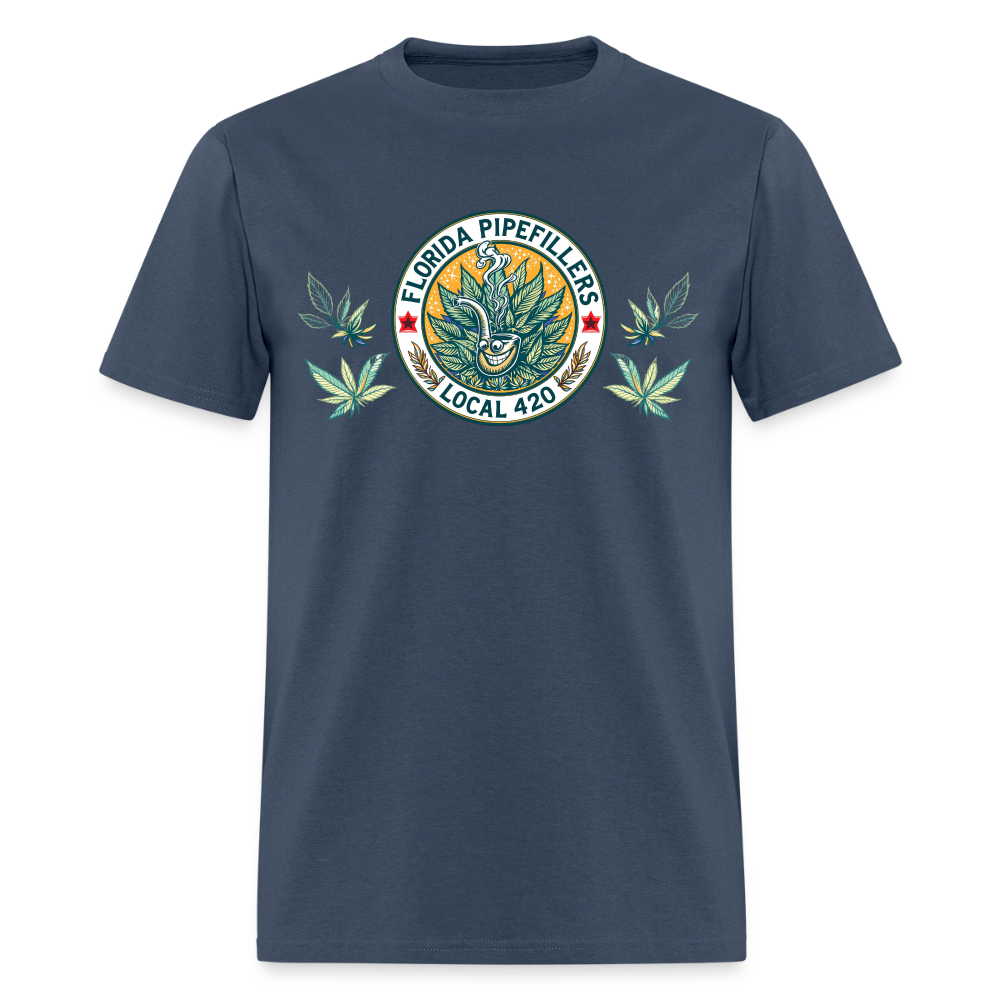 FLORIDA PIPEFILLERS LOCAL 420 F/B DESIGN Men's T-Shirt -  blue dusk