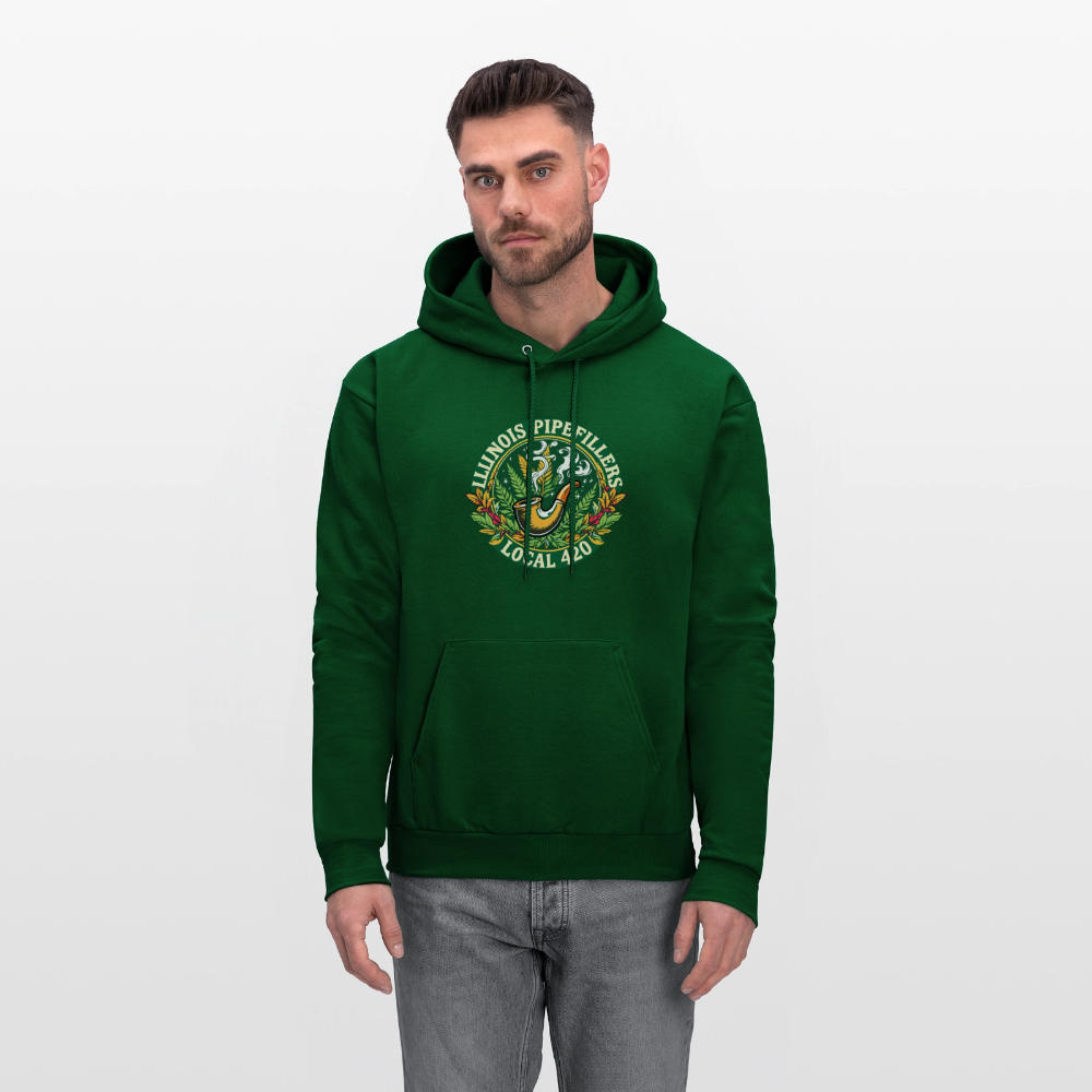 ILLINOIS PIPEFILLERS LOCAL 420 F/B DESIGN Men's Hoodie - forest green