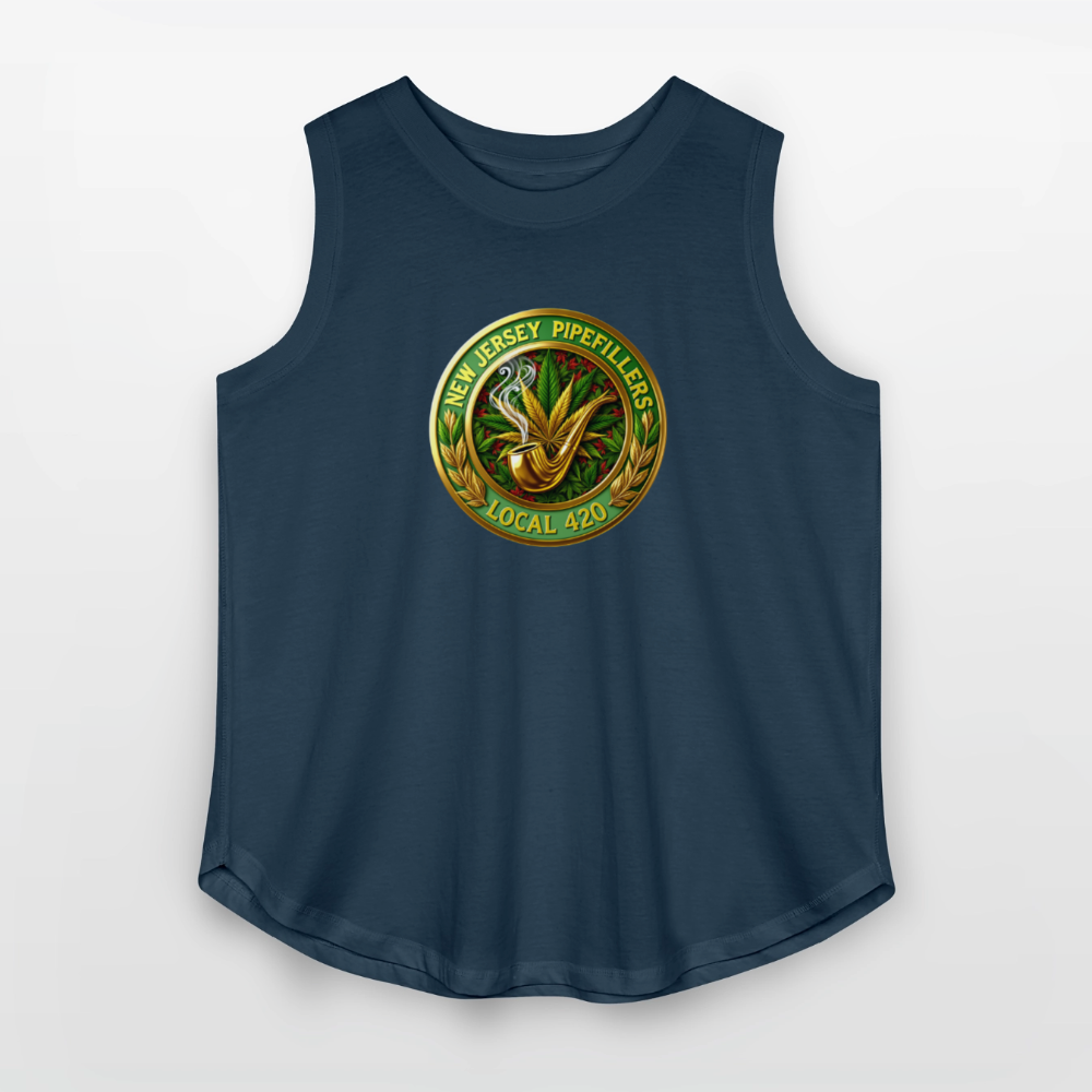 NEW JERSEY PIPEFILLERS LOCAL 420 Women's Curvy Relaxed Tank Top - denim