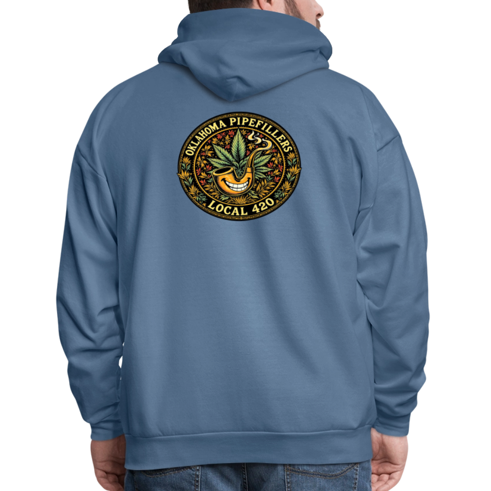 OKLAHOMA PIPEFILLERS LOCAL 420  F/B DESIGNS Men's Hoodie - denim blue