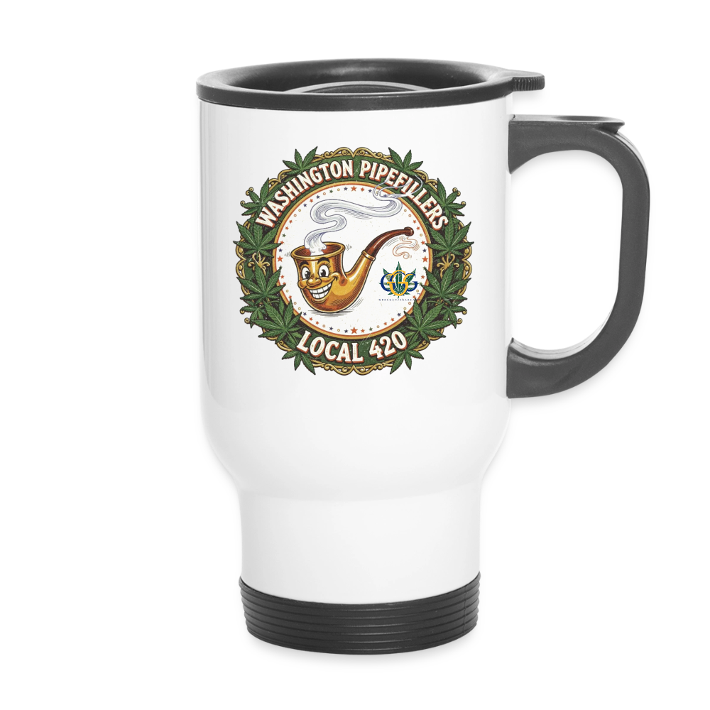 WASHINGTON PIPEFILLERS LOCAL 420 Travel Mug - white