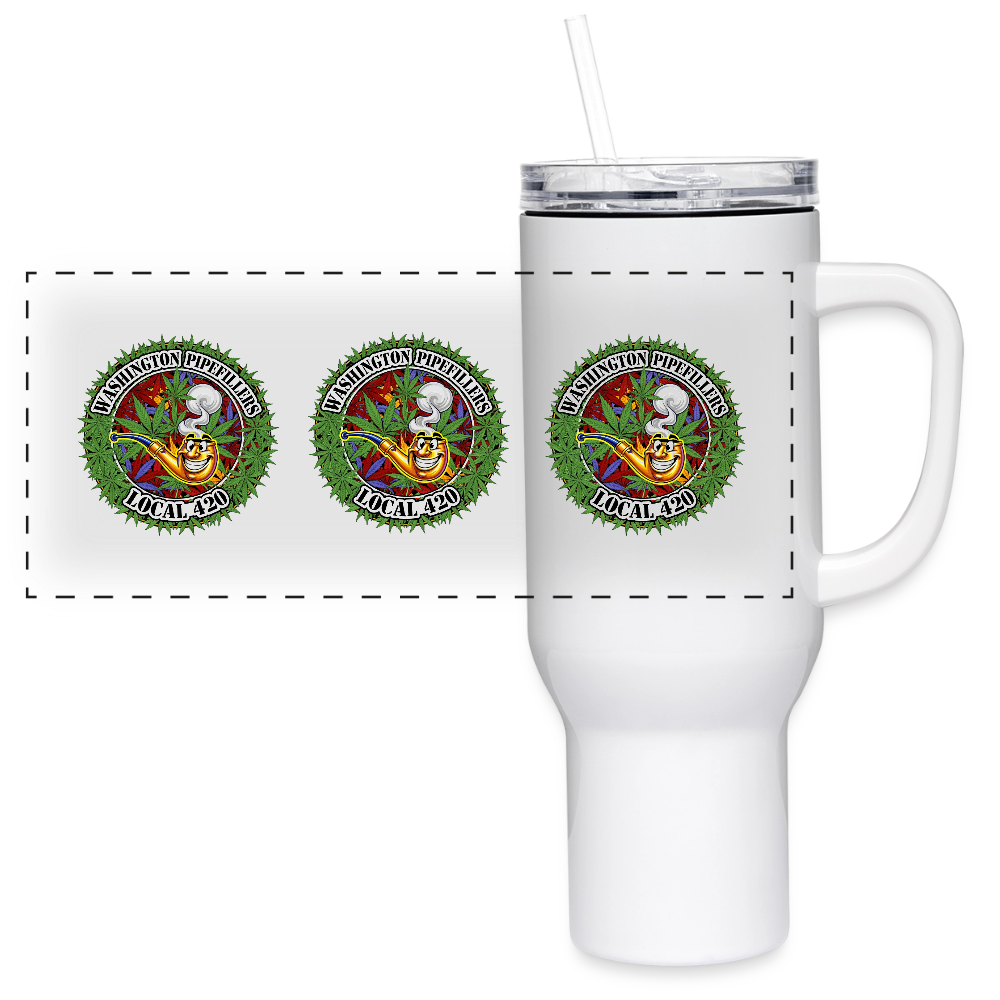 WASHINGTON PIPEFILLERS LOCAL 420 40oz Travel Tumbler - white