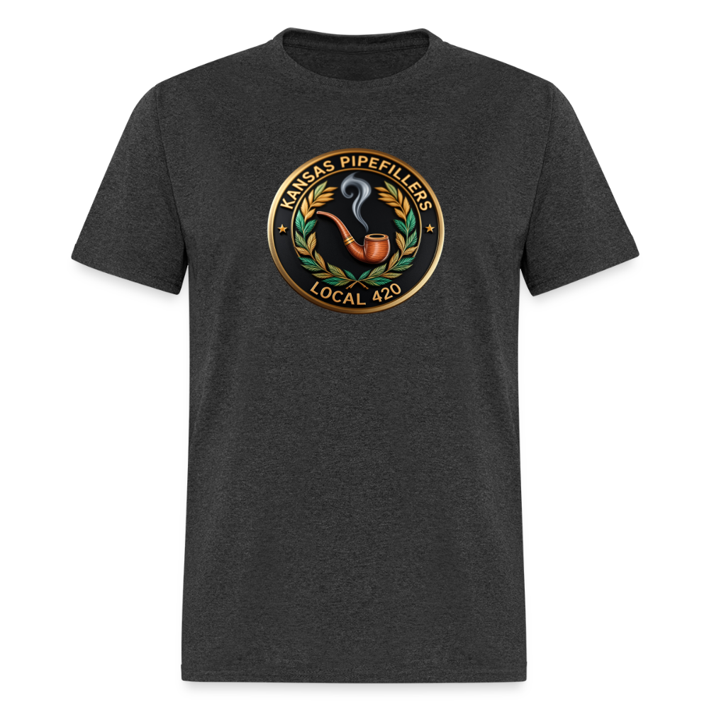 KANSAS PIPEFILLERS LOCAL 420 Men's T-Shirt - heather black