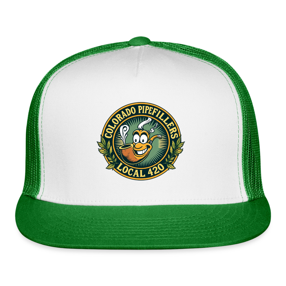 COLORADO PIPEFILLERS LOCAL 420 Trucker Hat - white/kelly green