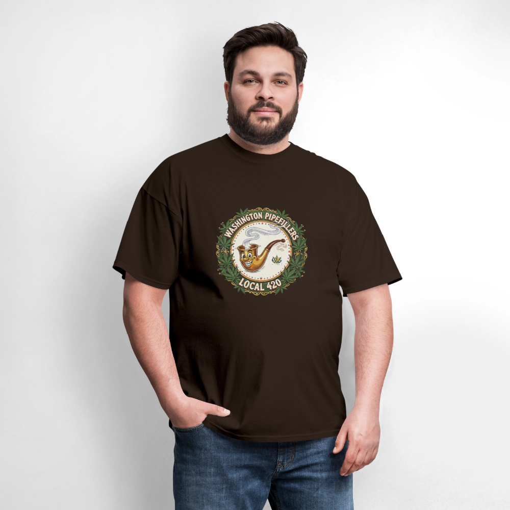 WASHINGTON PIPEFILLERS LOCAL 420 Men's T-Shirt - brown