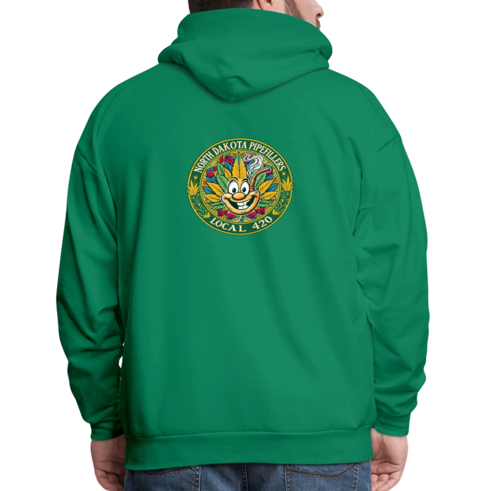 NORTH DAKOTA PIPEFILLERS LOCAL 420 F/B 2 DESIGNS Men's Hoodie - kelly green