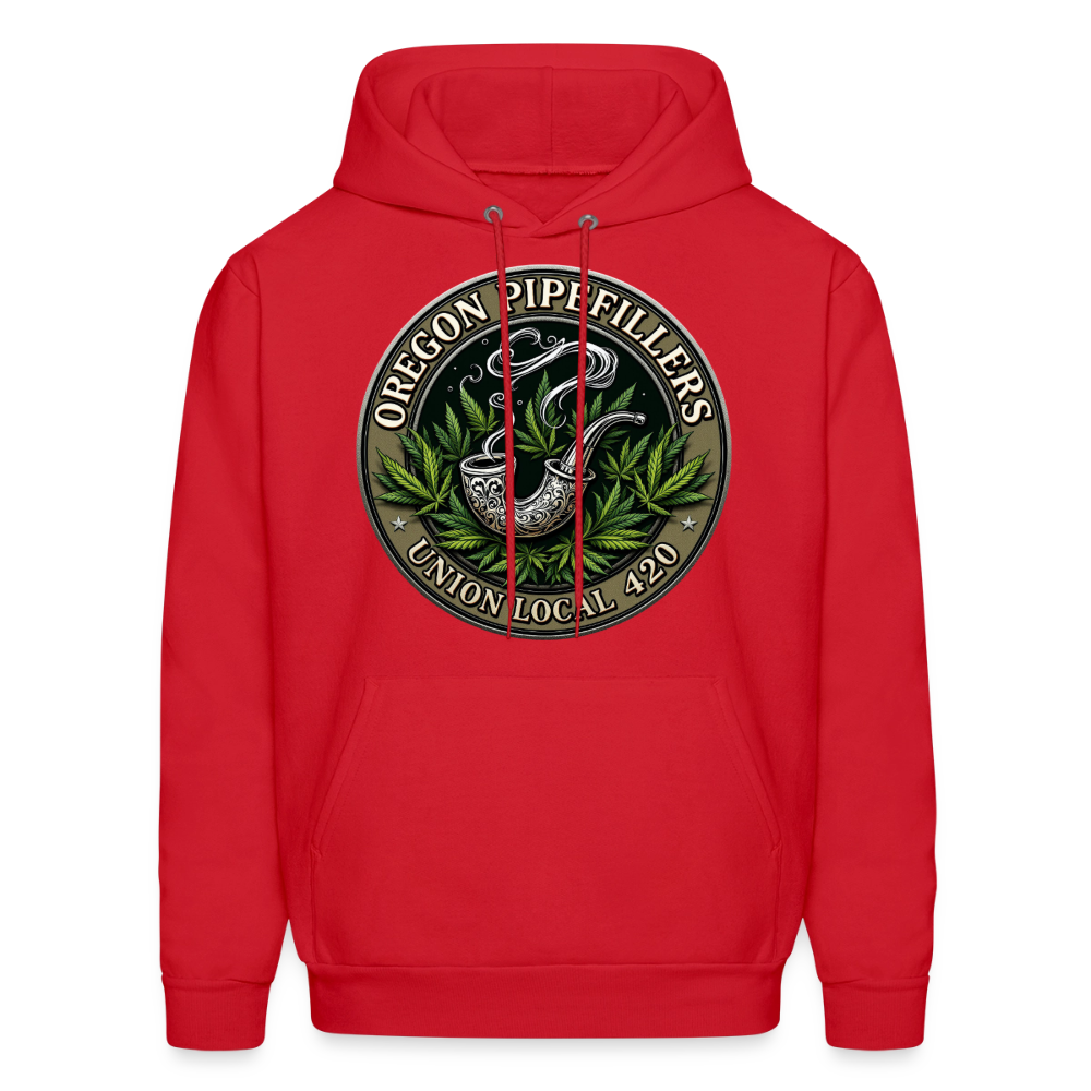 OREGON PIPEFILLERS LOCAL 420 2 EMBLEM Men's Hoodie - red